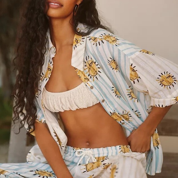 ANTHROPOLOGIE Pantoloni in Lino LouLou Avenue x linen set. - Picture 3 of 5